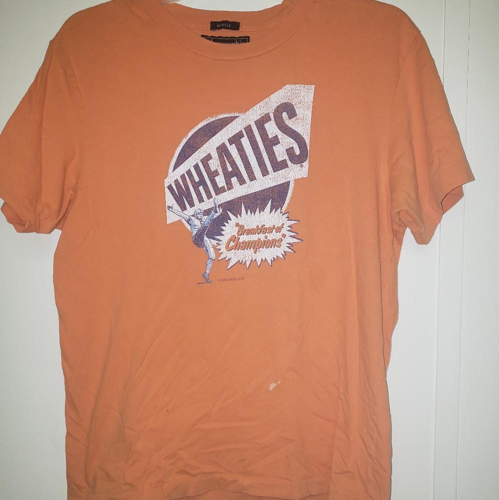 Orange Wheaties shirt
